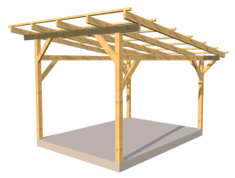 Freistehender Classico-Holzpavillon mit einer Tiefe von 400 cm